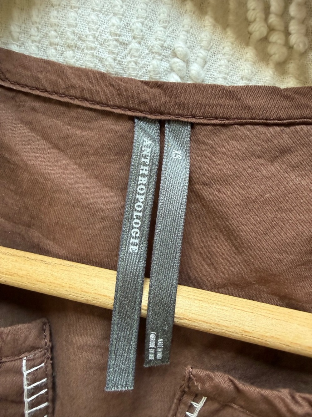 Anthropologie Somerset Brown Maxi Dress with Green & White Embroidery Size XS - Picture 5 of 11